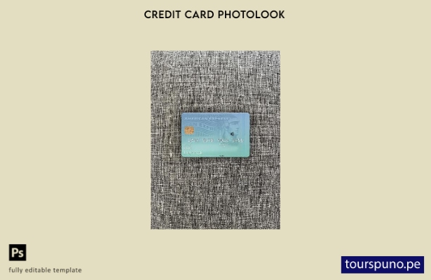 listo para imprimir plantilla frontal de aspecto fotográfico de tarjeta AMEX del
